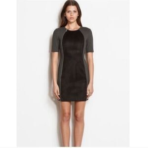 Armani Exchange Suede Mini Bodycon Dress Black Gray Size SP